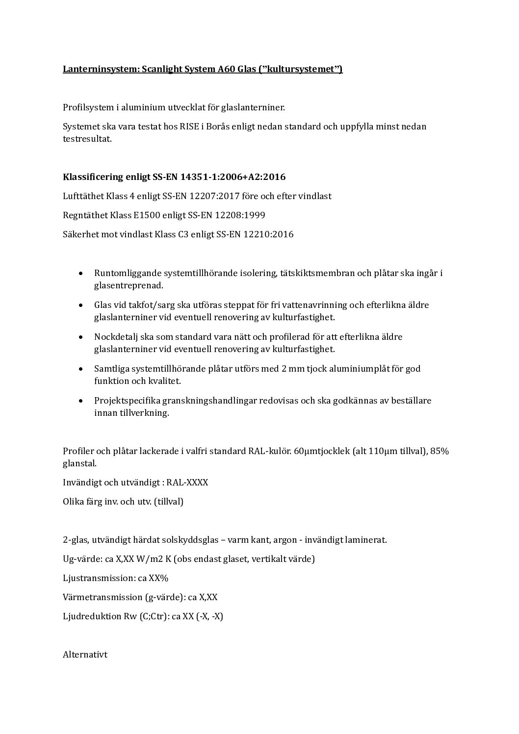 Beskrivningstext System A60 Glas Kultursystemet pdf
