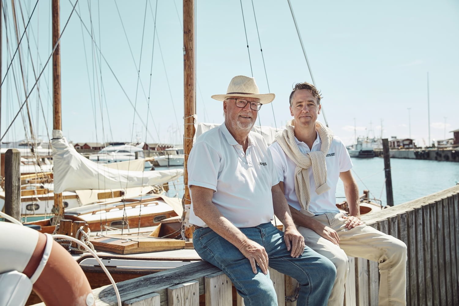Två företagsägare i Råå hamn